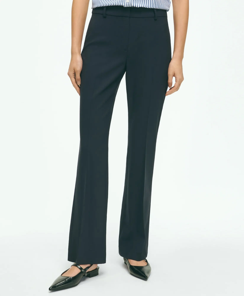 The Essentials Brooks Brothers Stretch Wool Flare Leg Trousers / Brooks Brothers Women